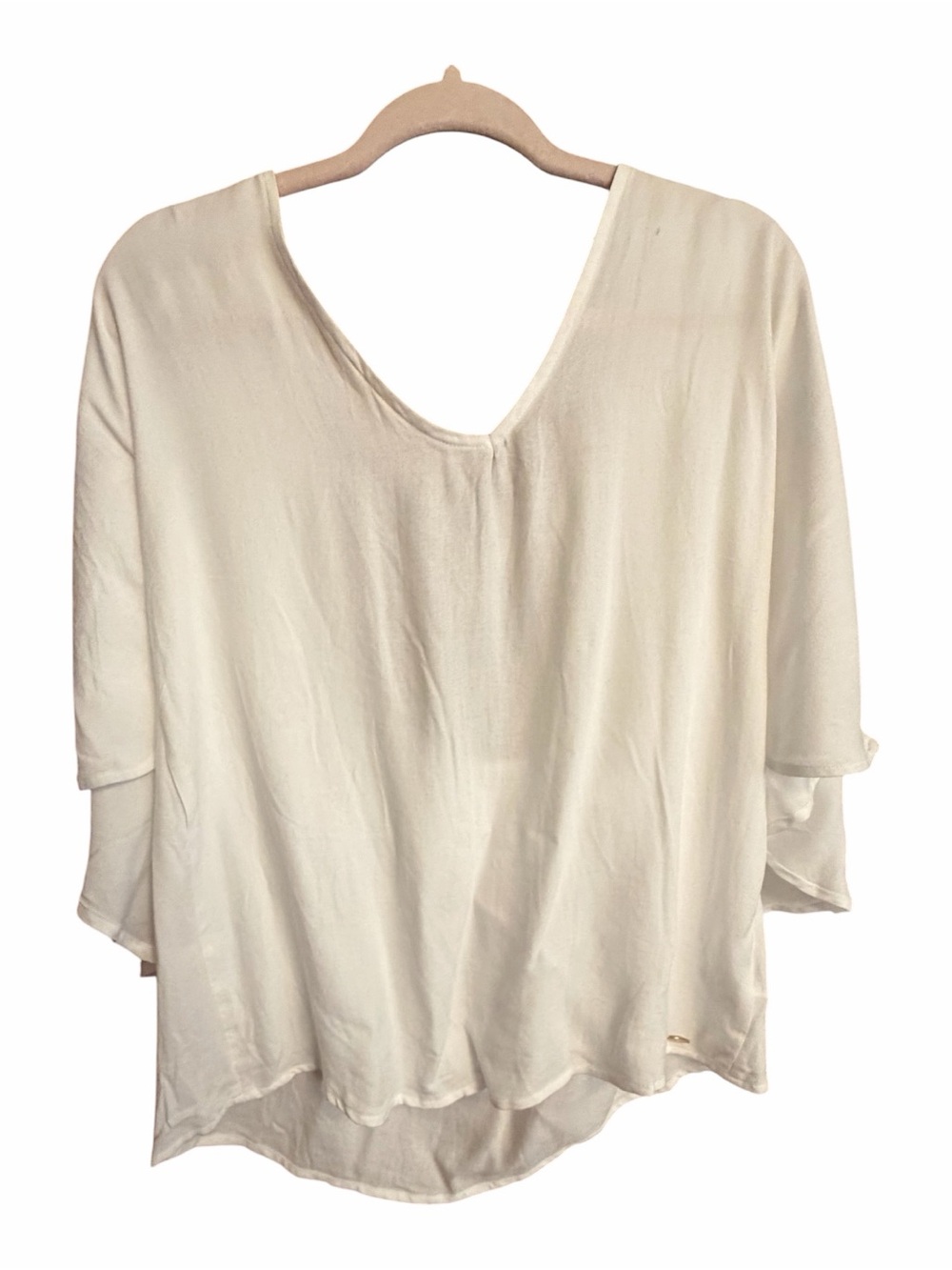 Guess Ladies white cape sleeve popover blouse - Size Large-NWT